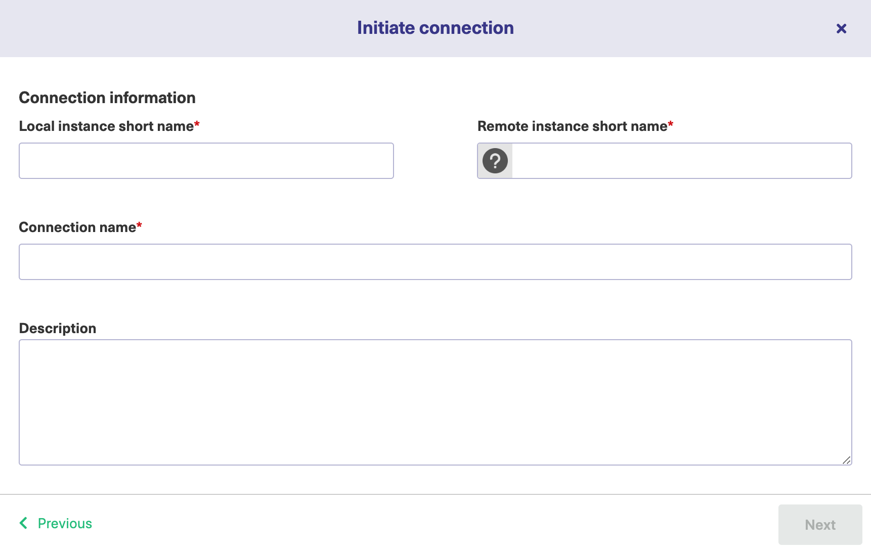 Connection details screen in Exalate
