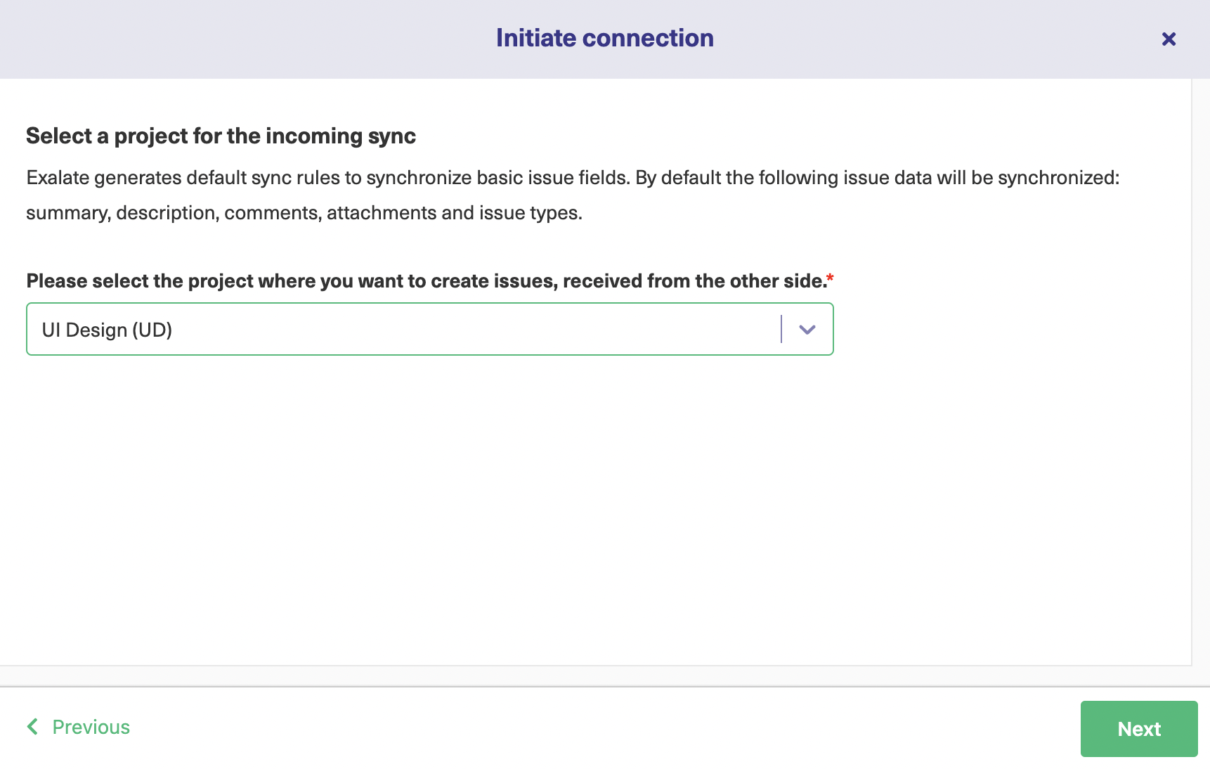 Select project for Jira migration