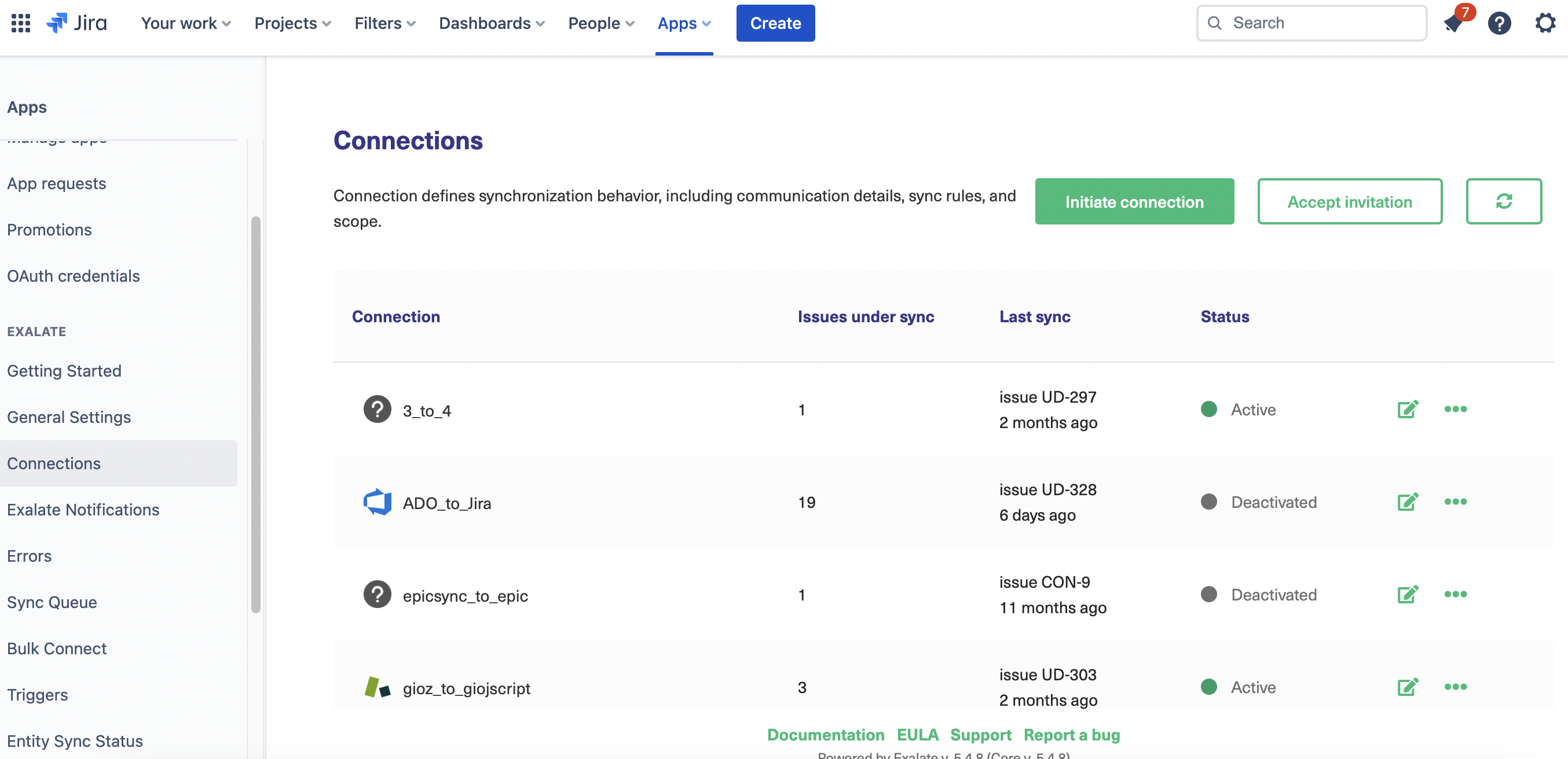 initiate connection for a jira to jira integration