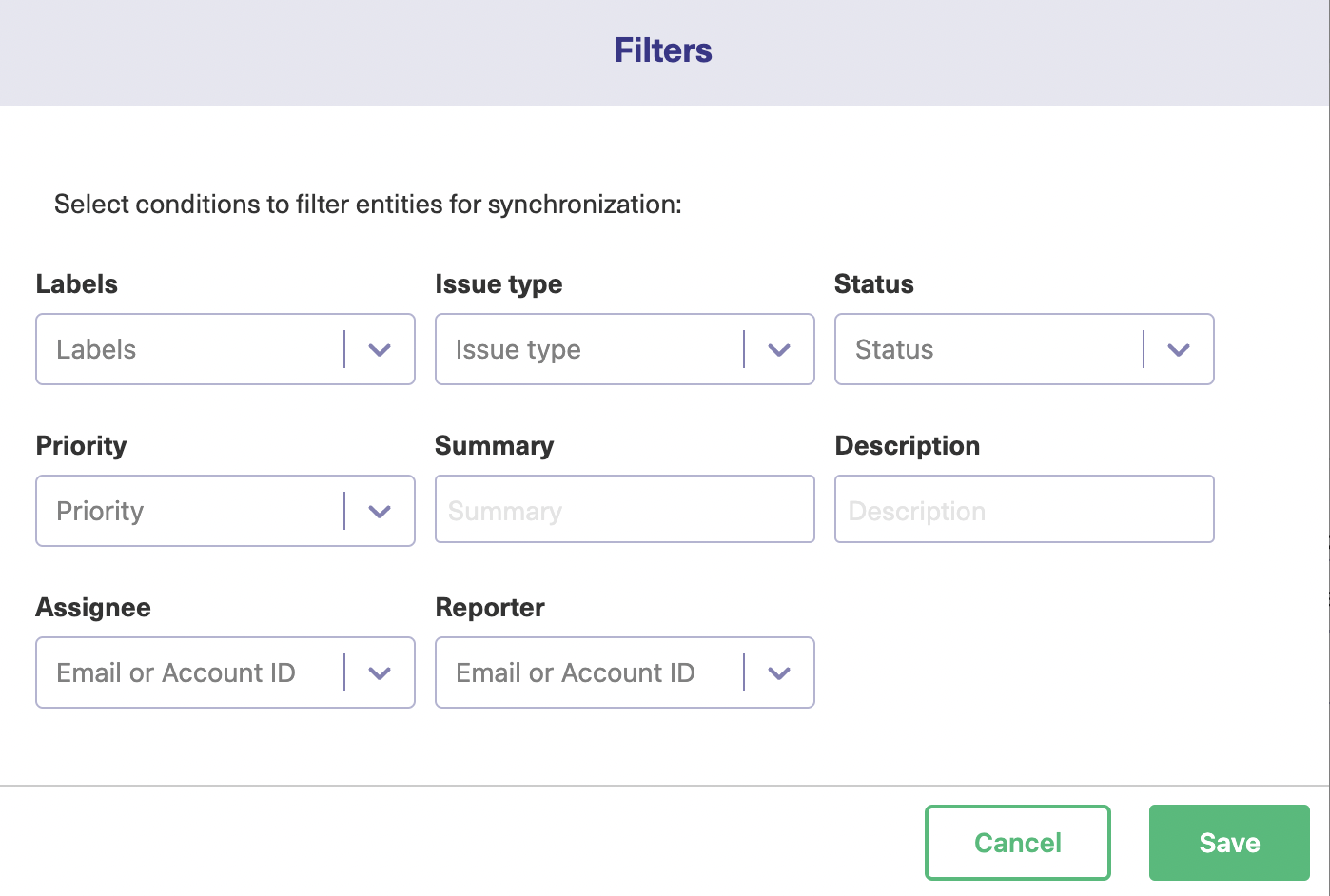 jira to jira integration filters 