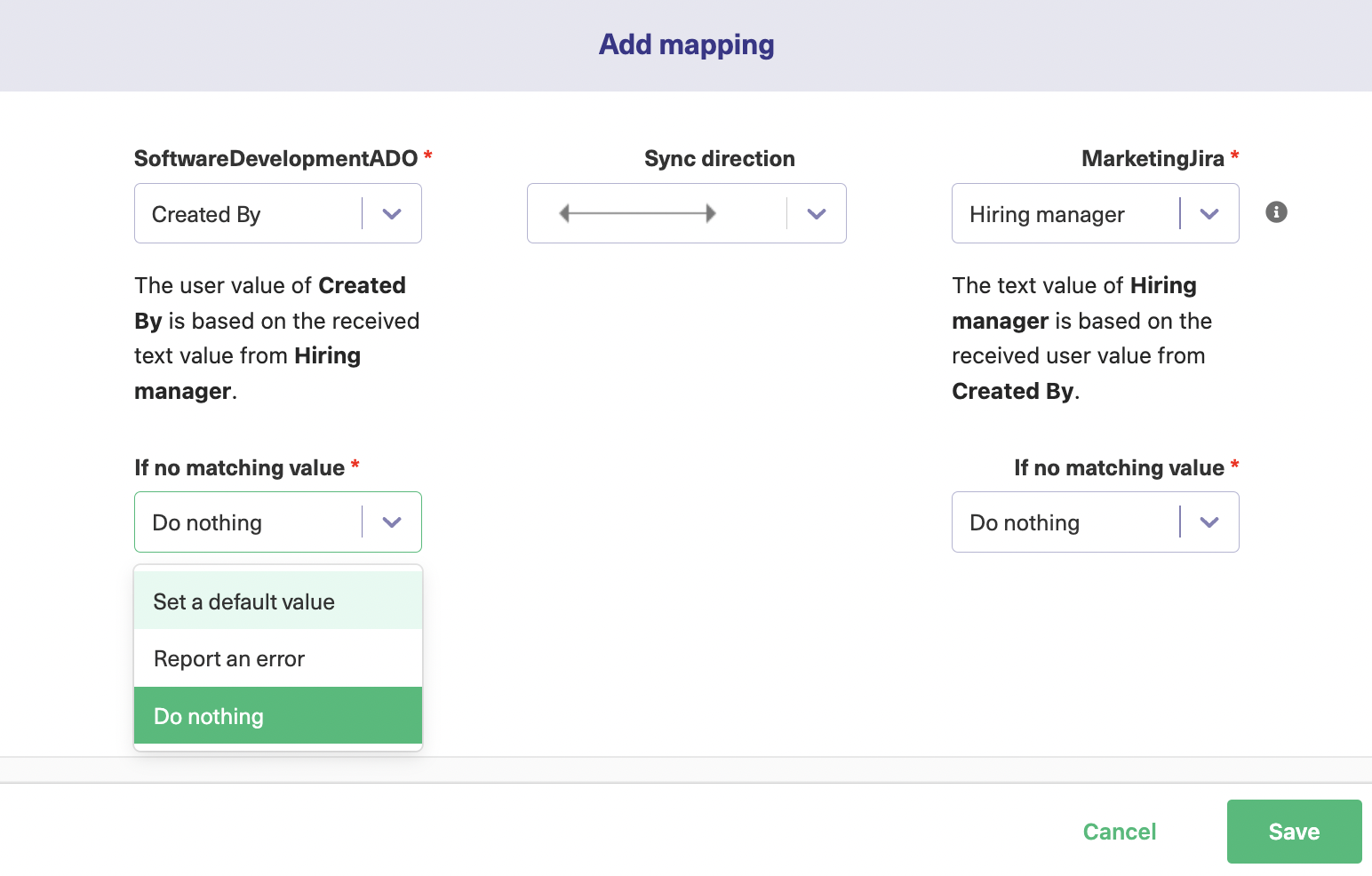 add mapping to jira azure devops sync 