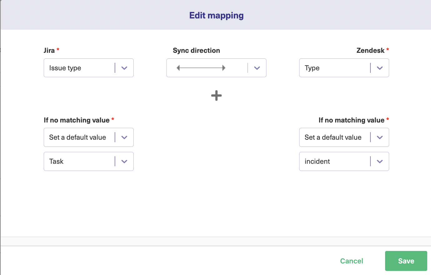 edit jira zendesk sync mapping 