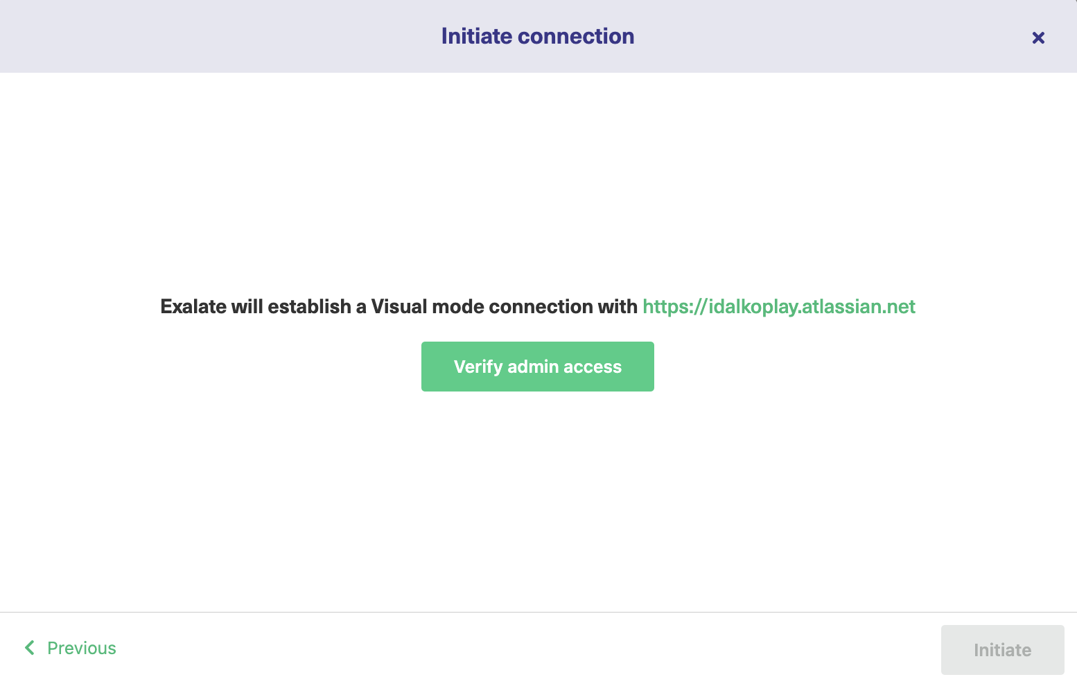 verify admin access exalate integration 