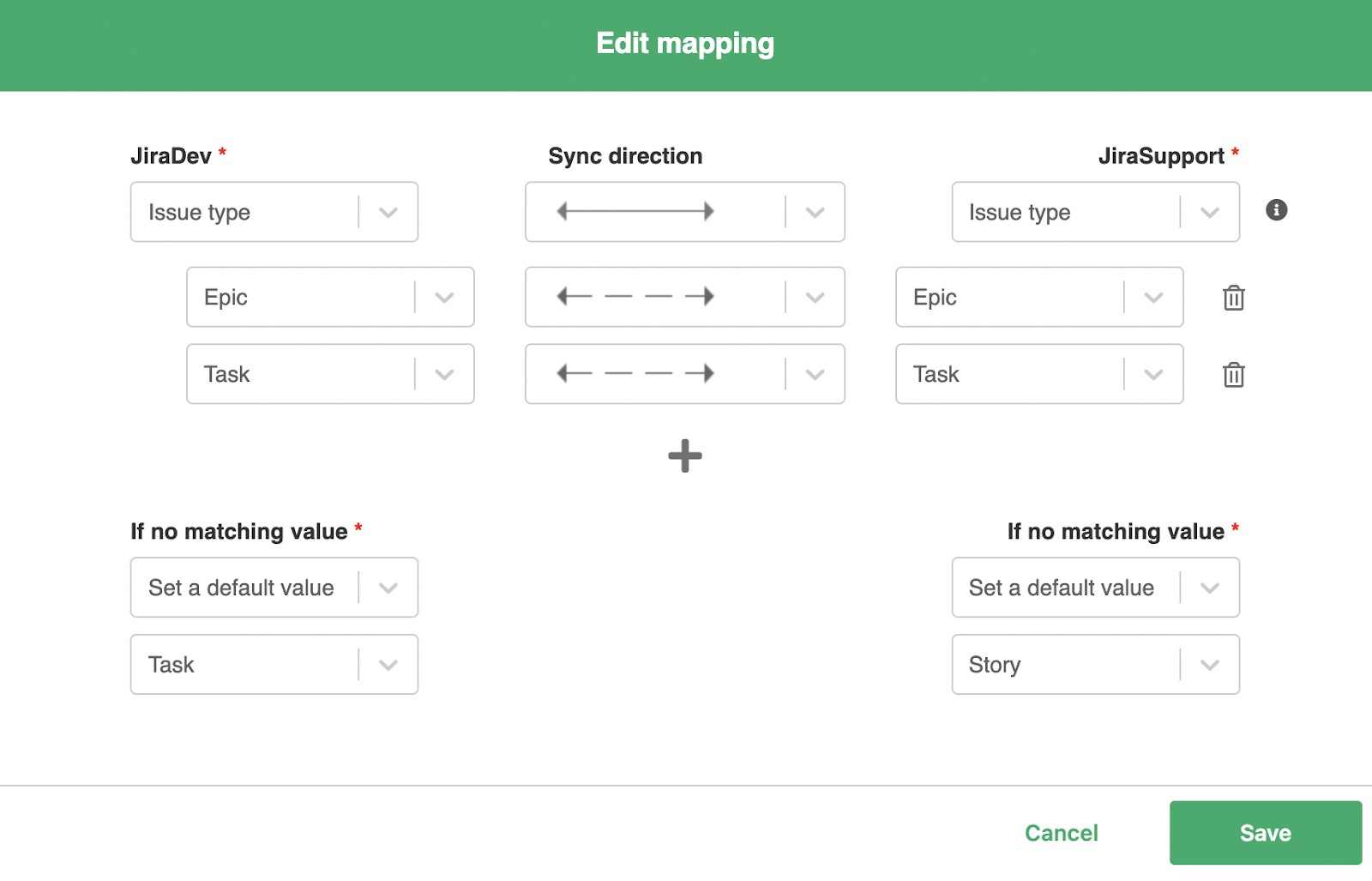 edit jira sync mapping 