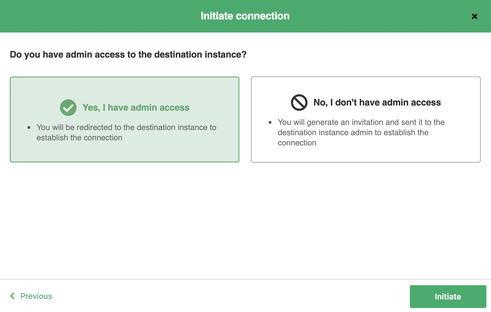 verify admin access for integration