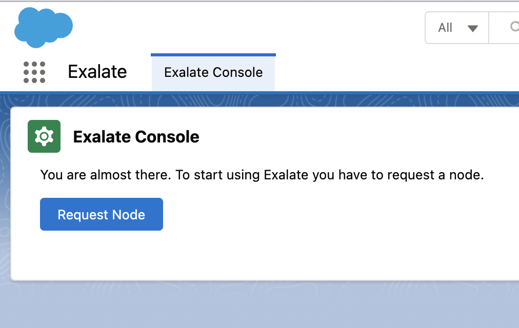 Node request for Exalate on Salesforce