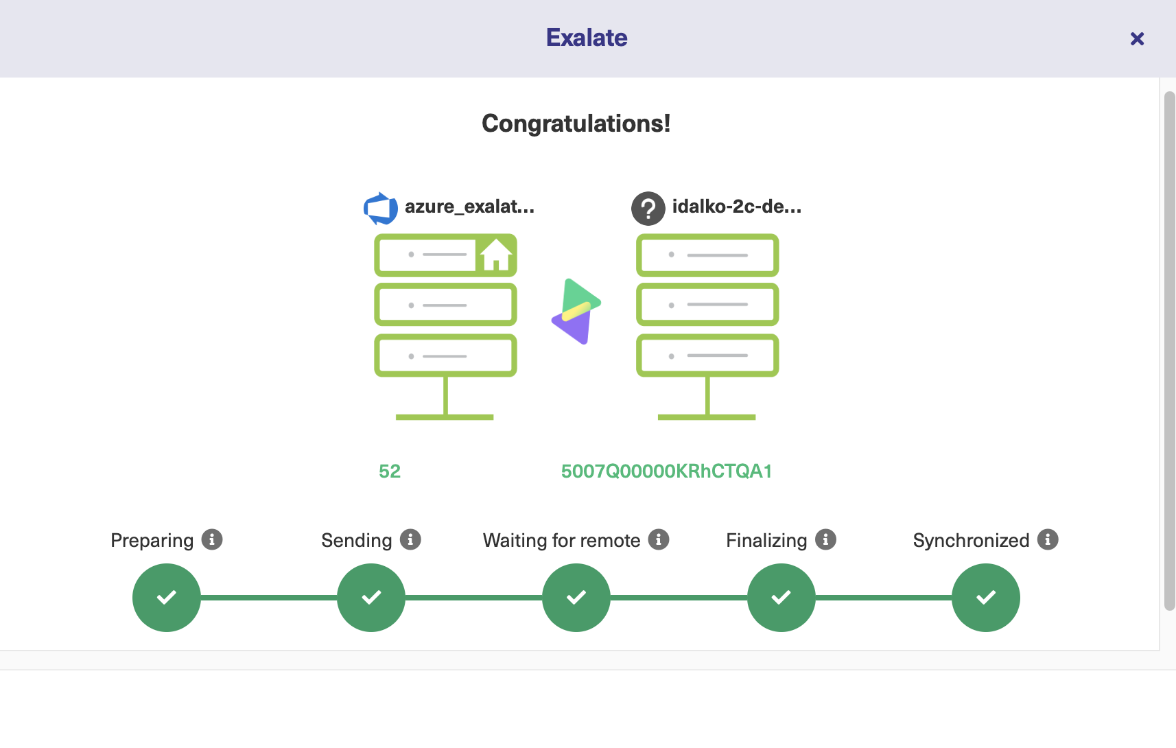 successful salesforce to Azure devops sync 