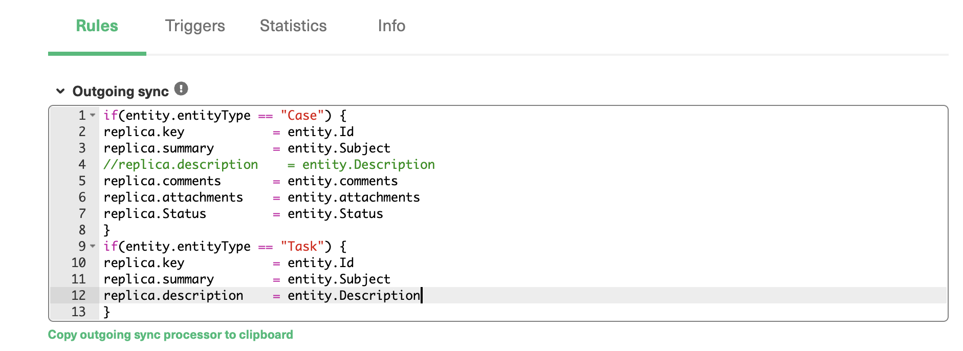 salesforce to Zendesk outgoing sync rules