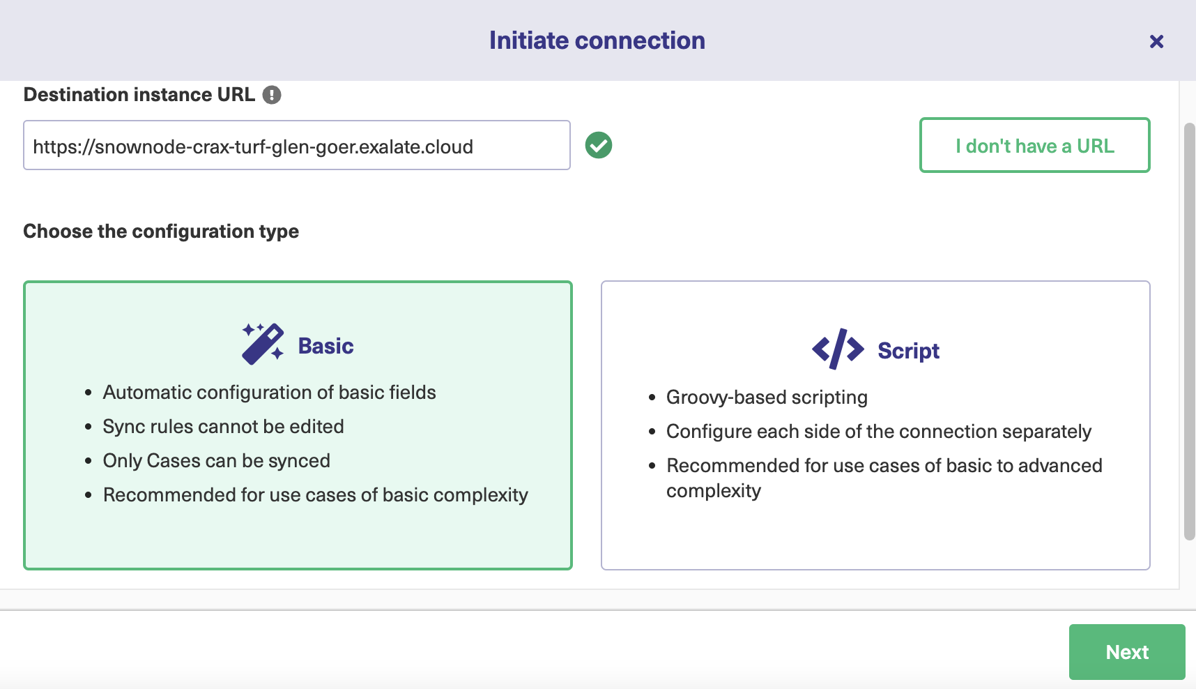 Exalate configuration modes