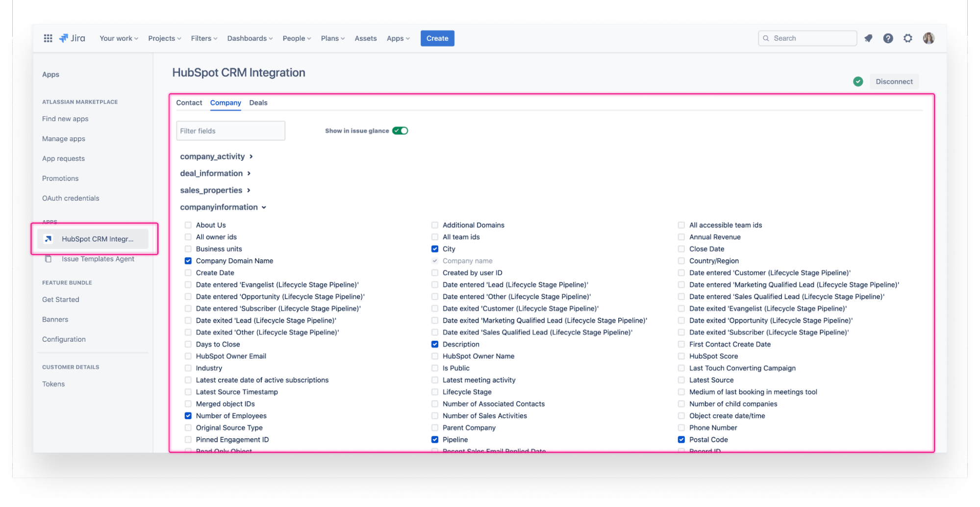  reporter’s properties in HubSpot Jira integration 