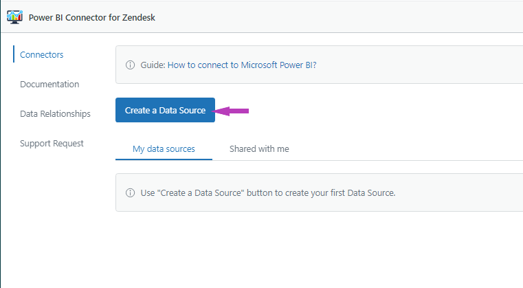 power bi connector for zendesk data source 