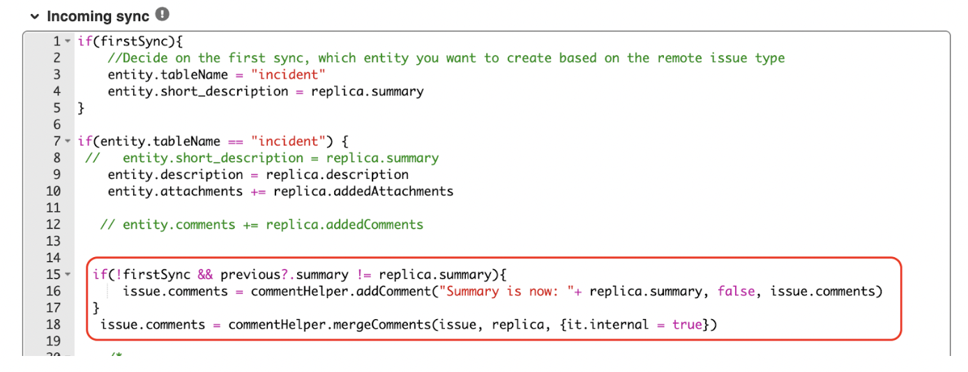 Advanced comment sync rules in Exalate