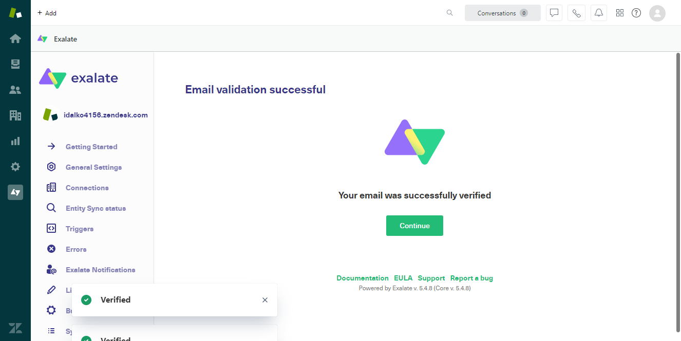 verify email for a zendesk azure devops integration 