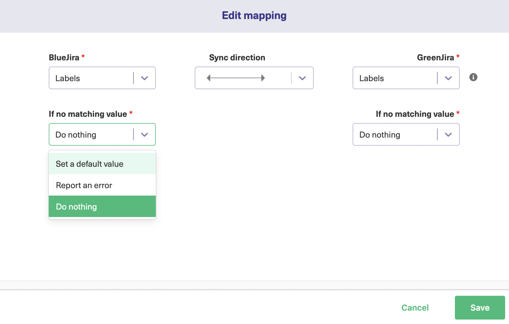 Edit jira sync mappings 