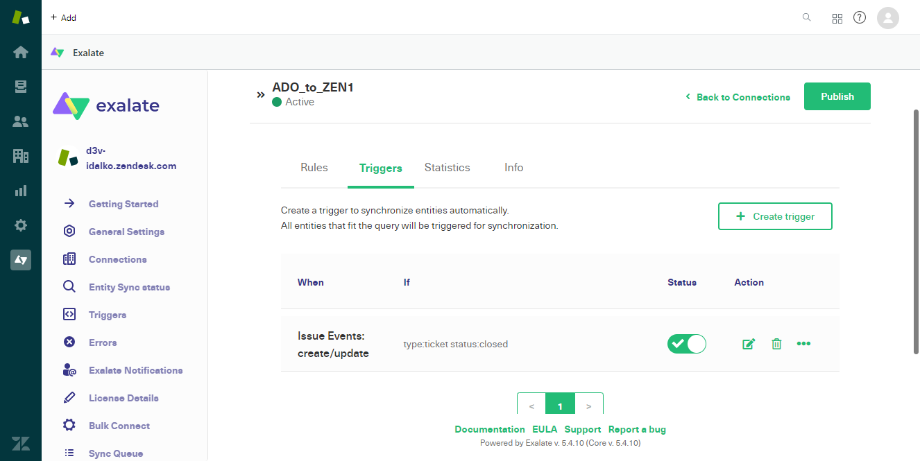 Zendesk sync triggers 