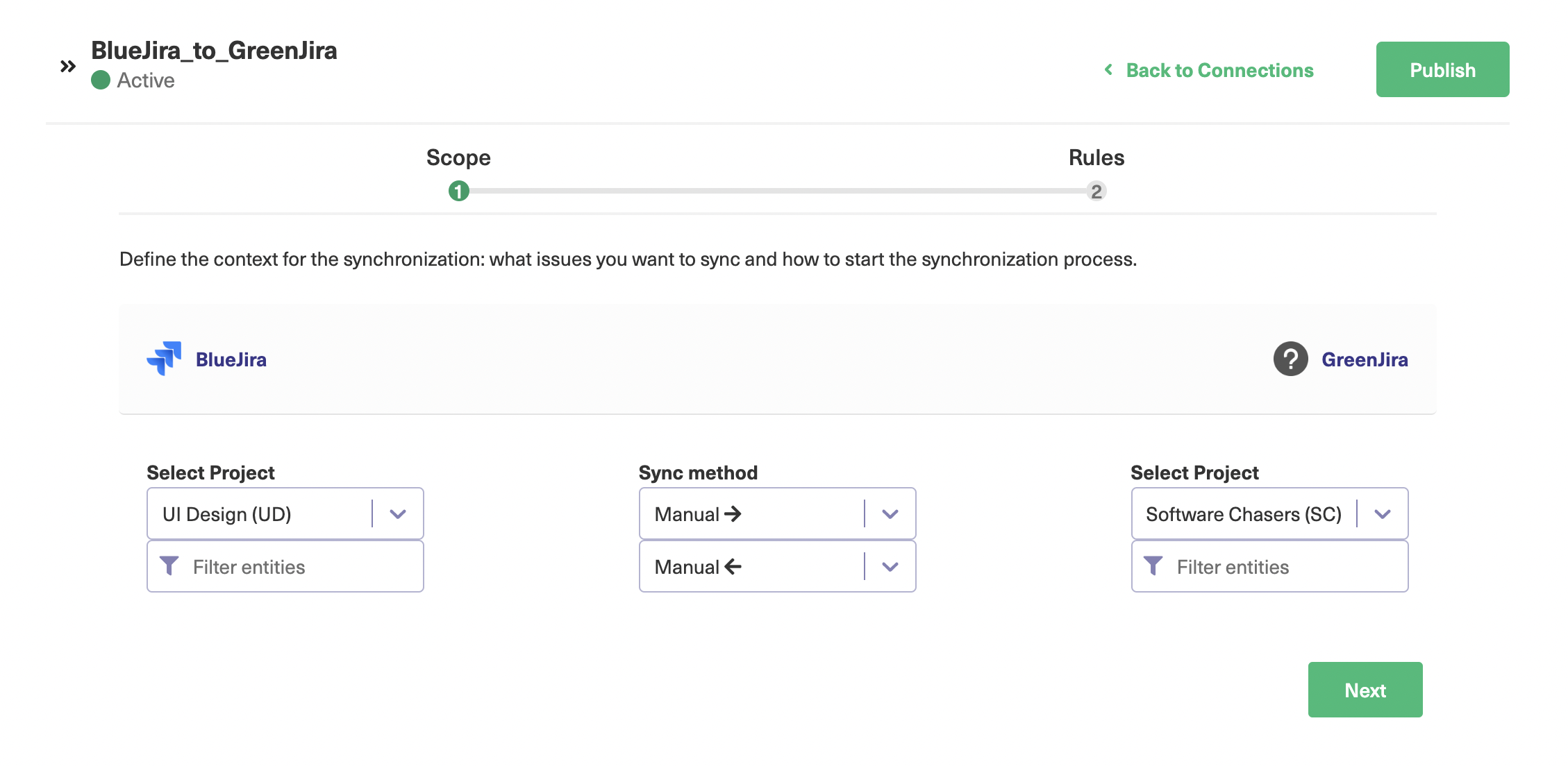 configure jira sync visual mode 