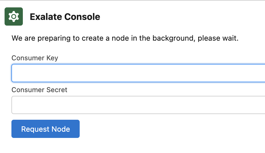 Request Exalate node for Salesforce
