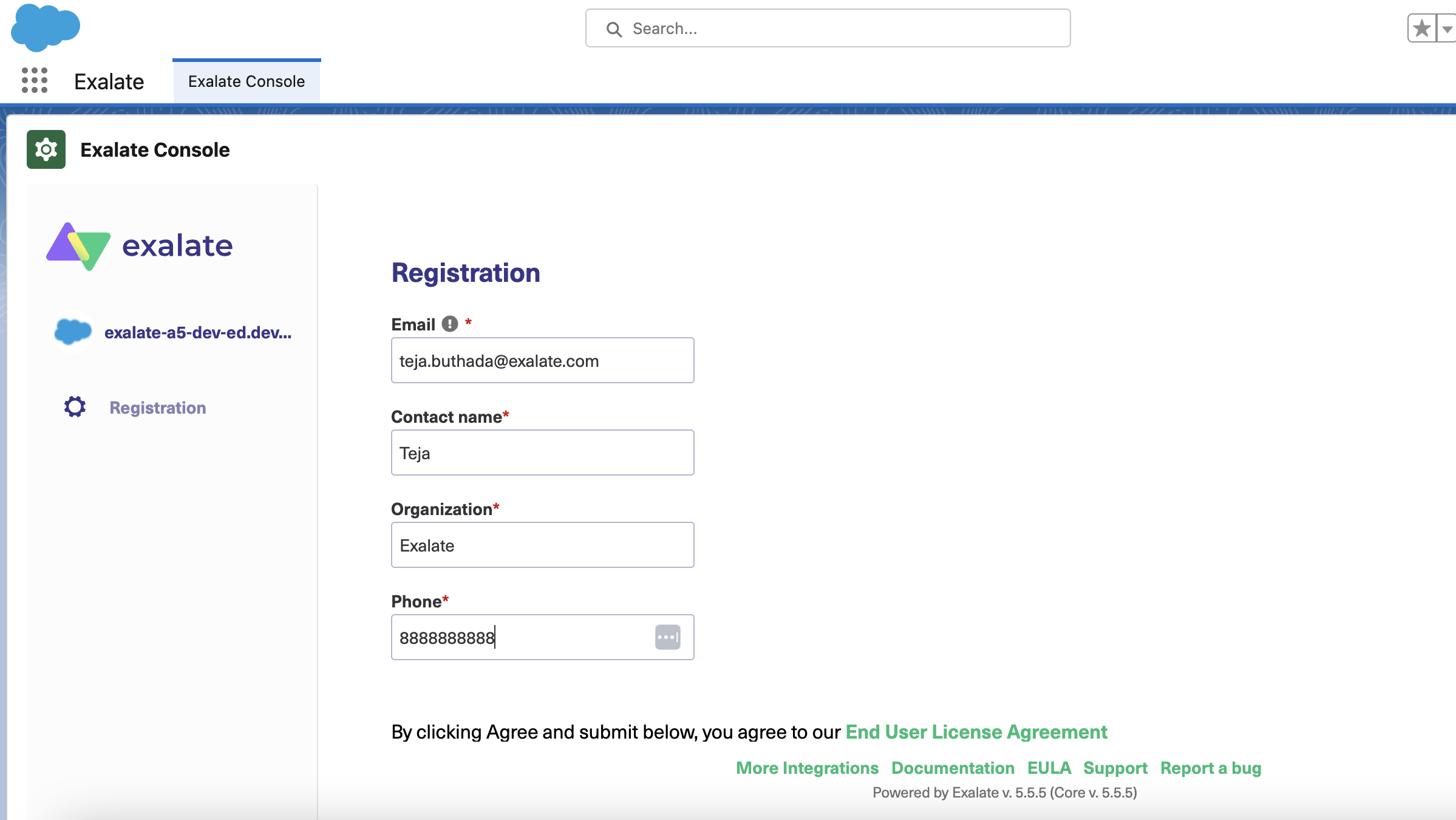 Register Exalate node for Salesforce