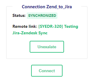 Exalate ZenDesk to Jira Unexalate synchronize feature