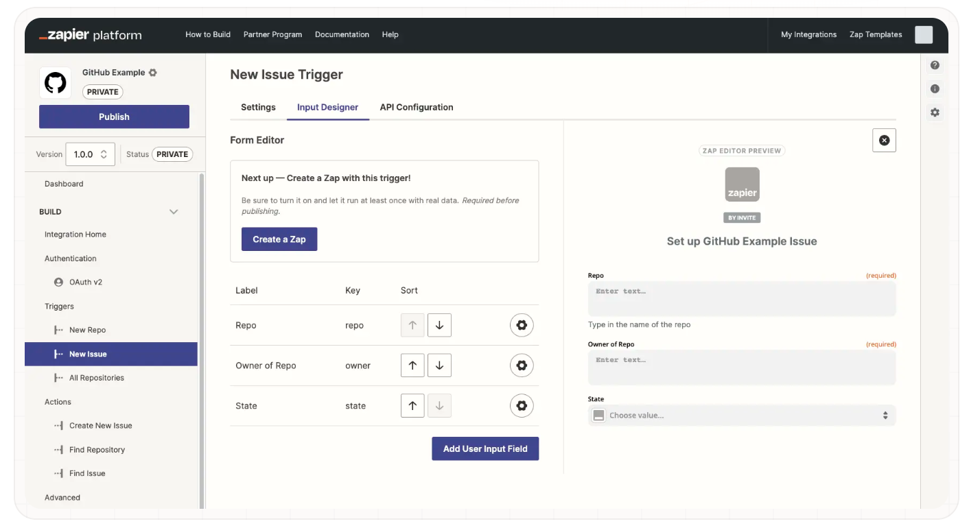 Zapier UI