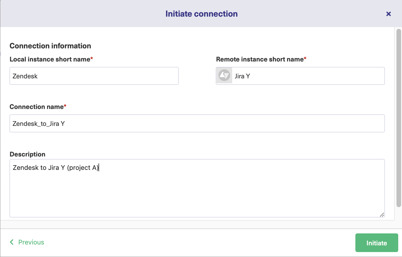 exalate initiate connection