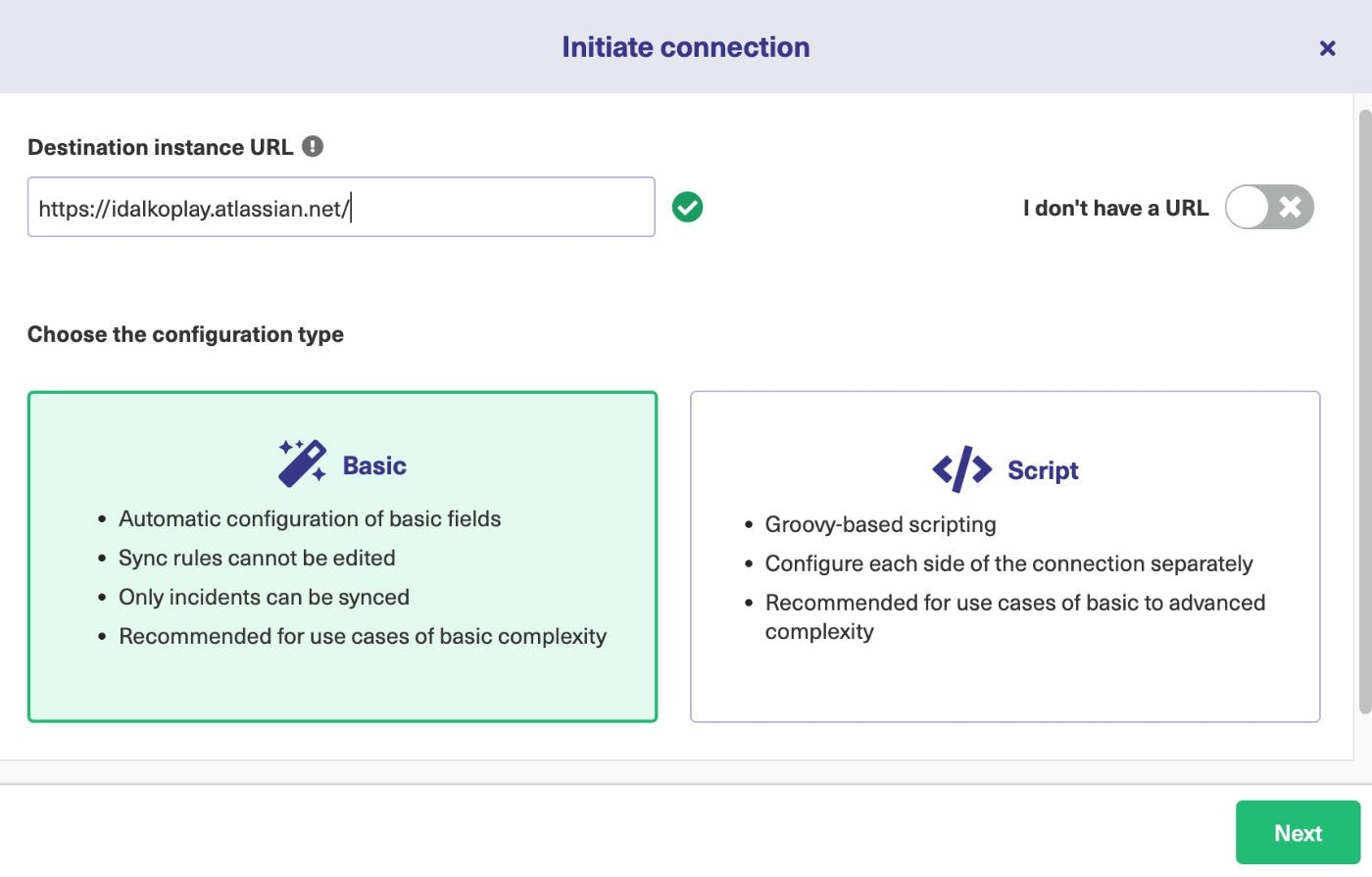 exalate initiate connection