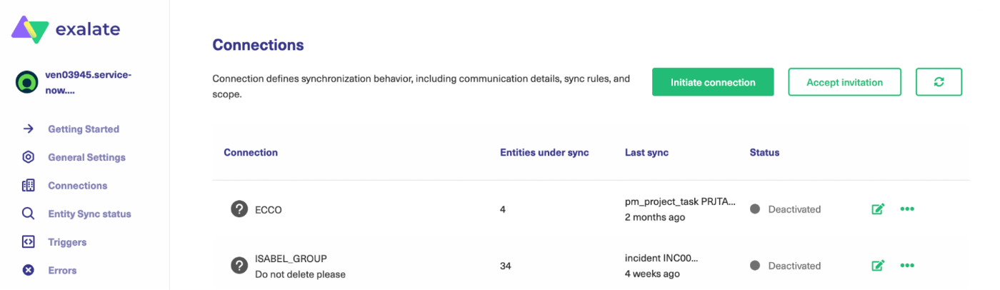 exalate connections