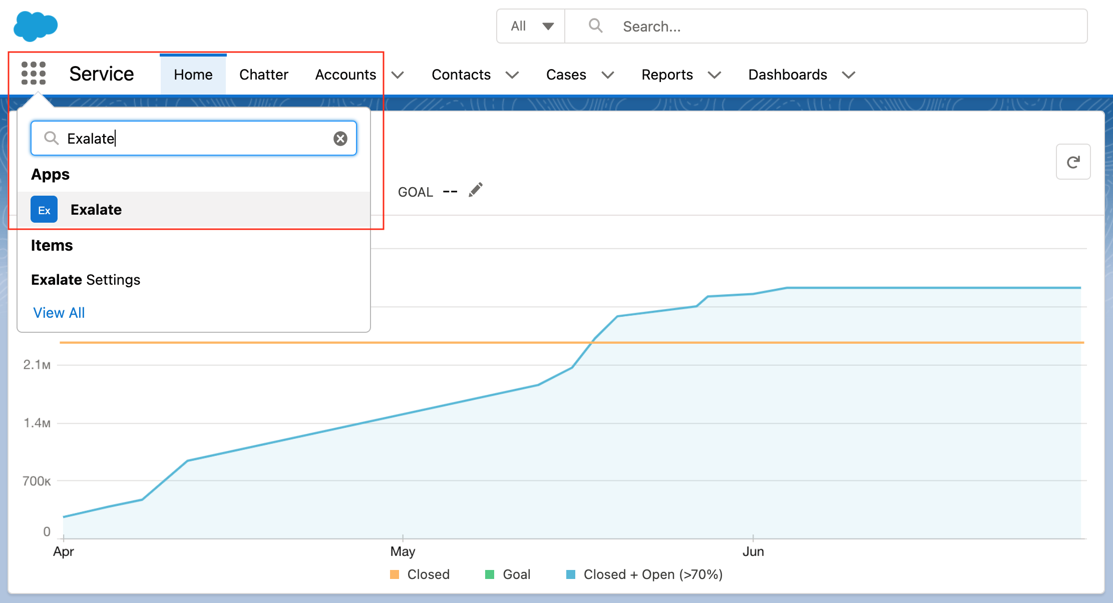 Exalate under apps in Salesforce