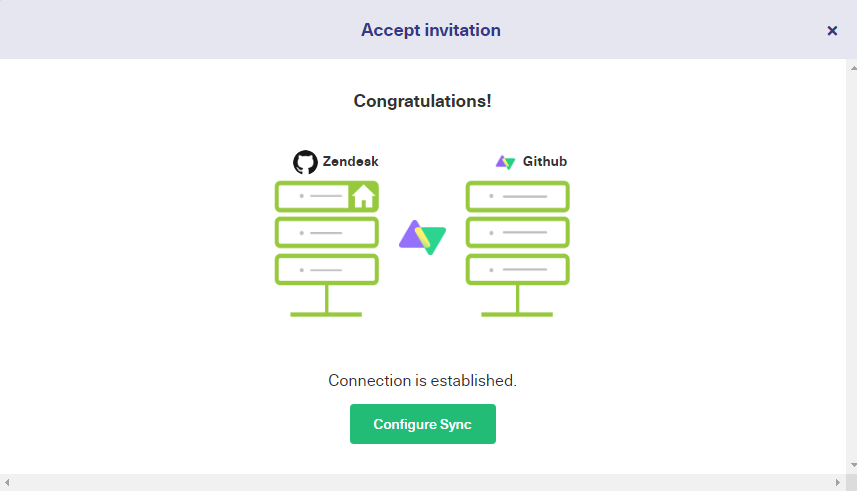 Zendesk Github connection successful