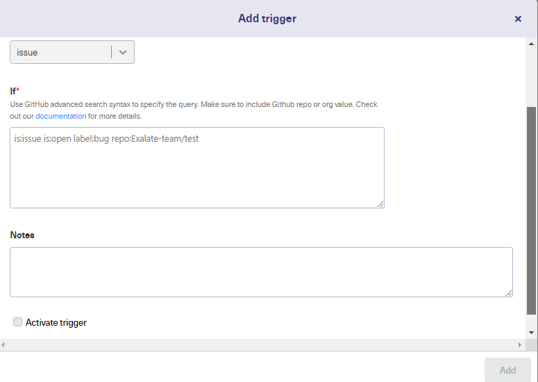 Configure triggers for Jira GitHub enterprise integration