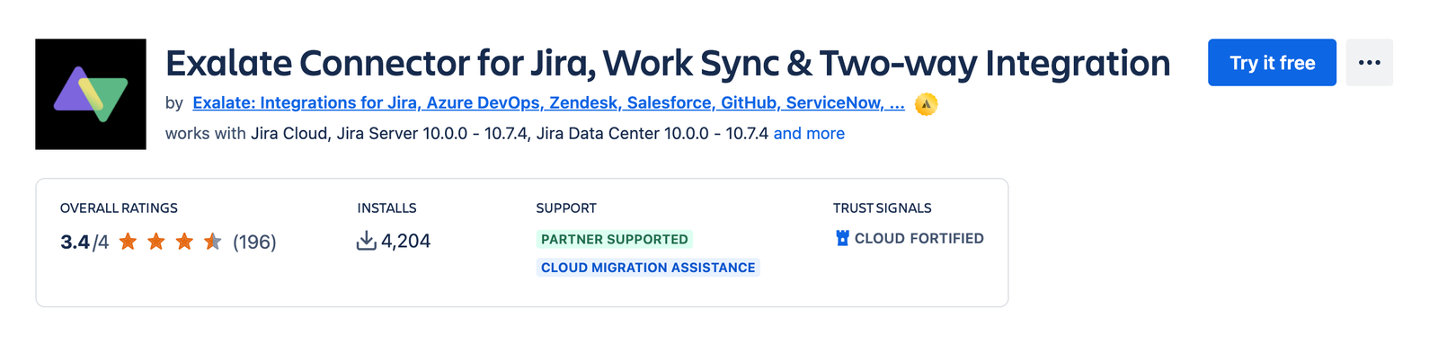 Exalate Connector for Jira, Work Sync & Two-way Integration in the Atlassian Marketplace.