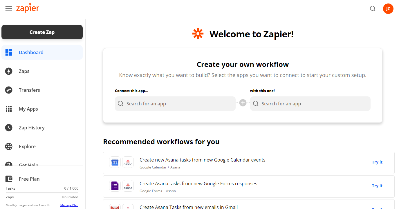 Zapier UI