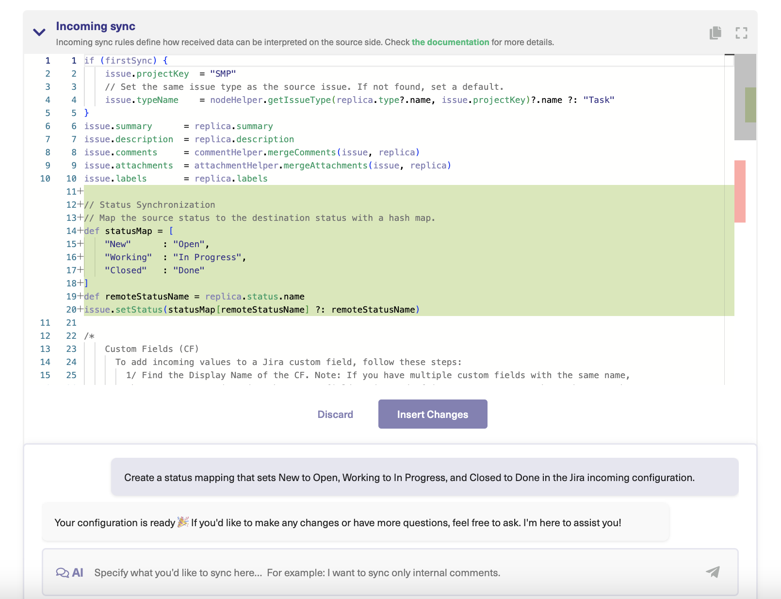 Sync rules in ServiceNow