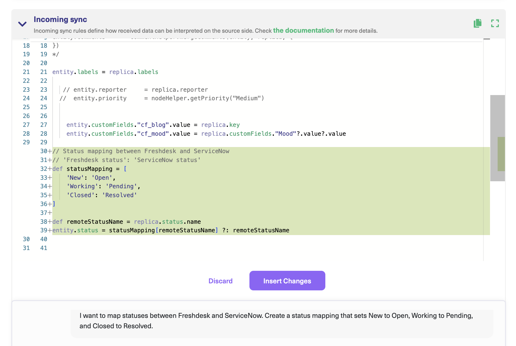 Freshdesk AI Assist Sync Rules