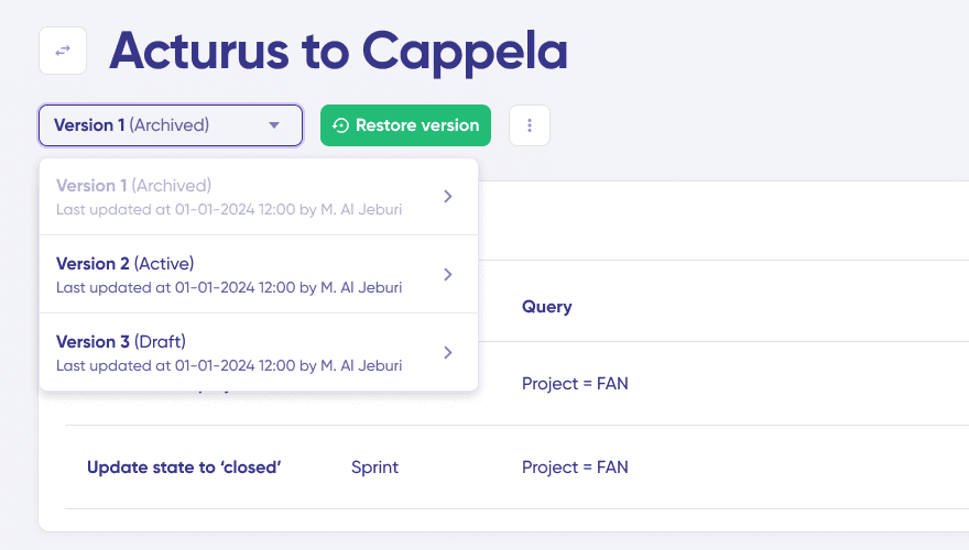 Select Script Versions