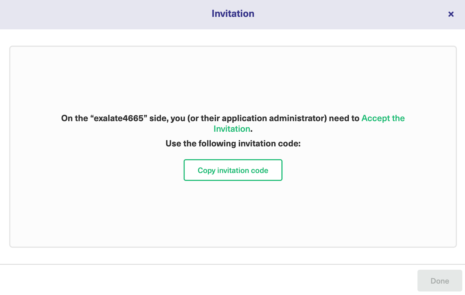 Copy invitation code