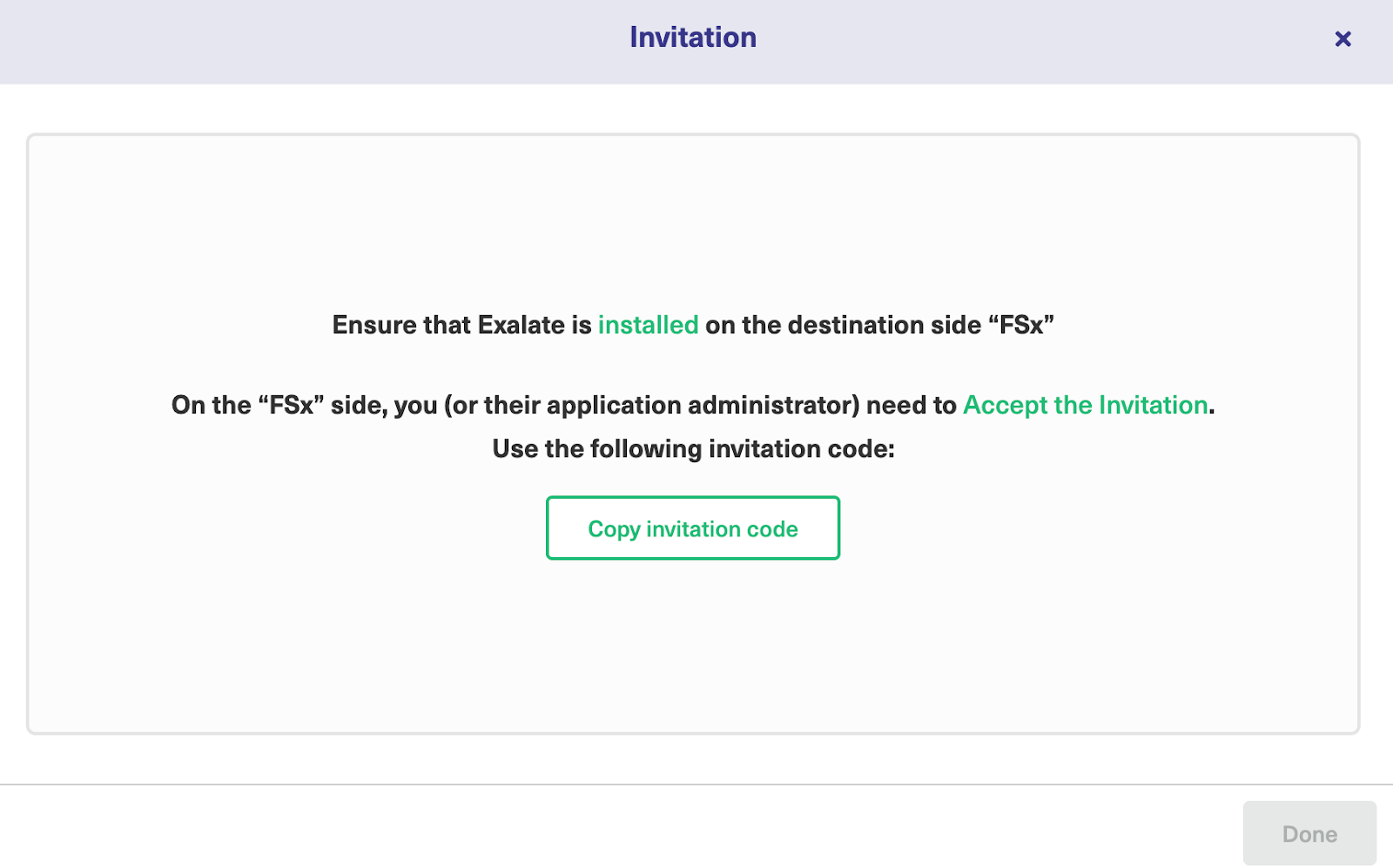 Copy invitation code 
