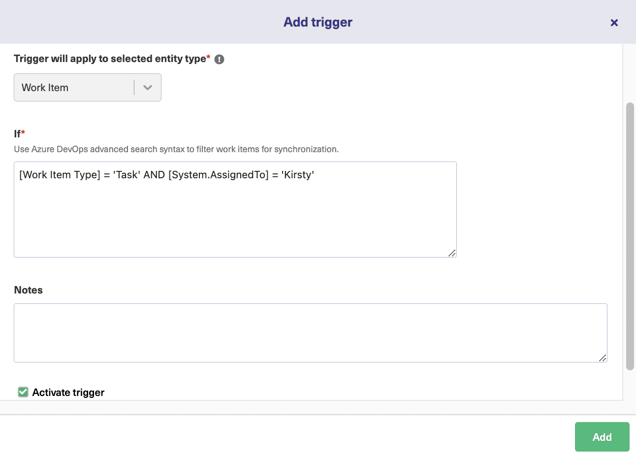 Enter a work item query language