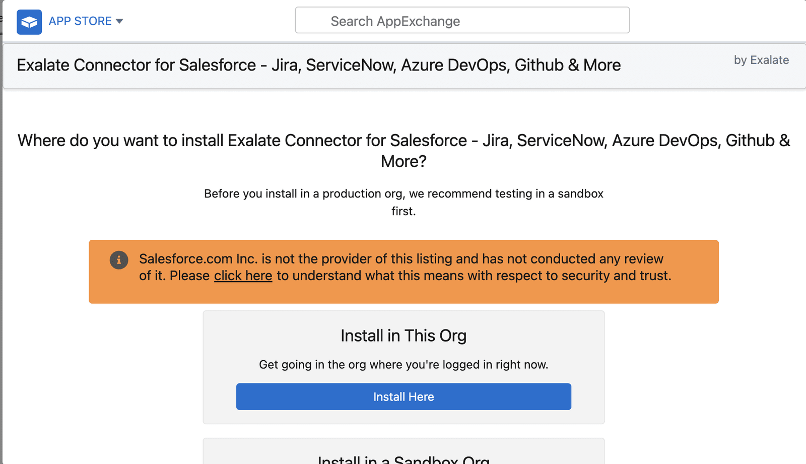 Install Exalate Connector for Salesforce