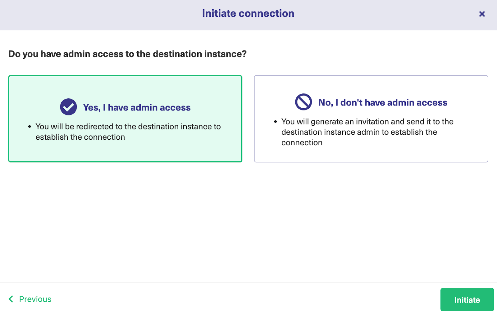 Admin access in the Basic mode