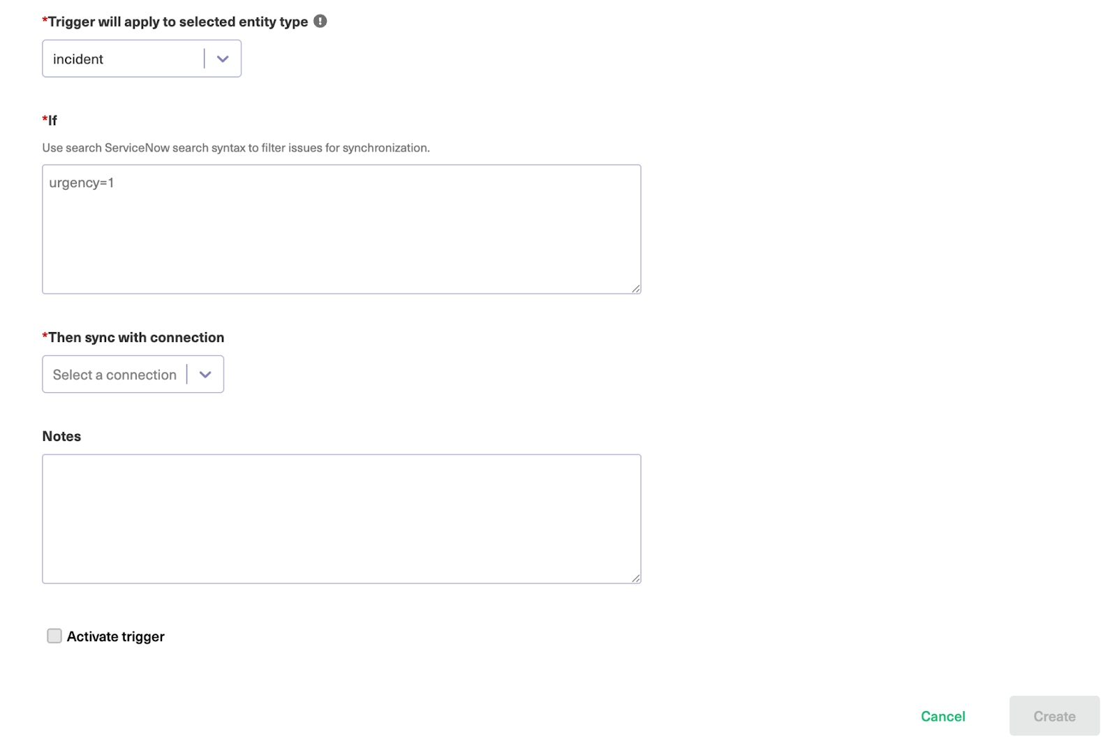 Add trigger in Exalate