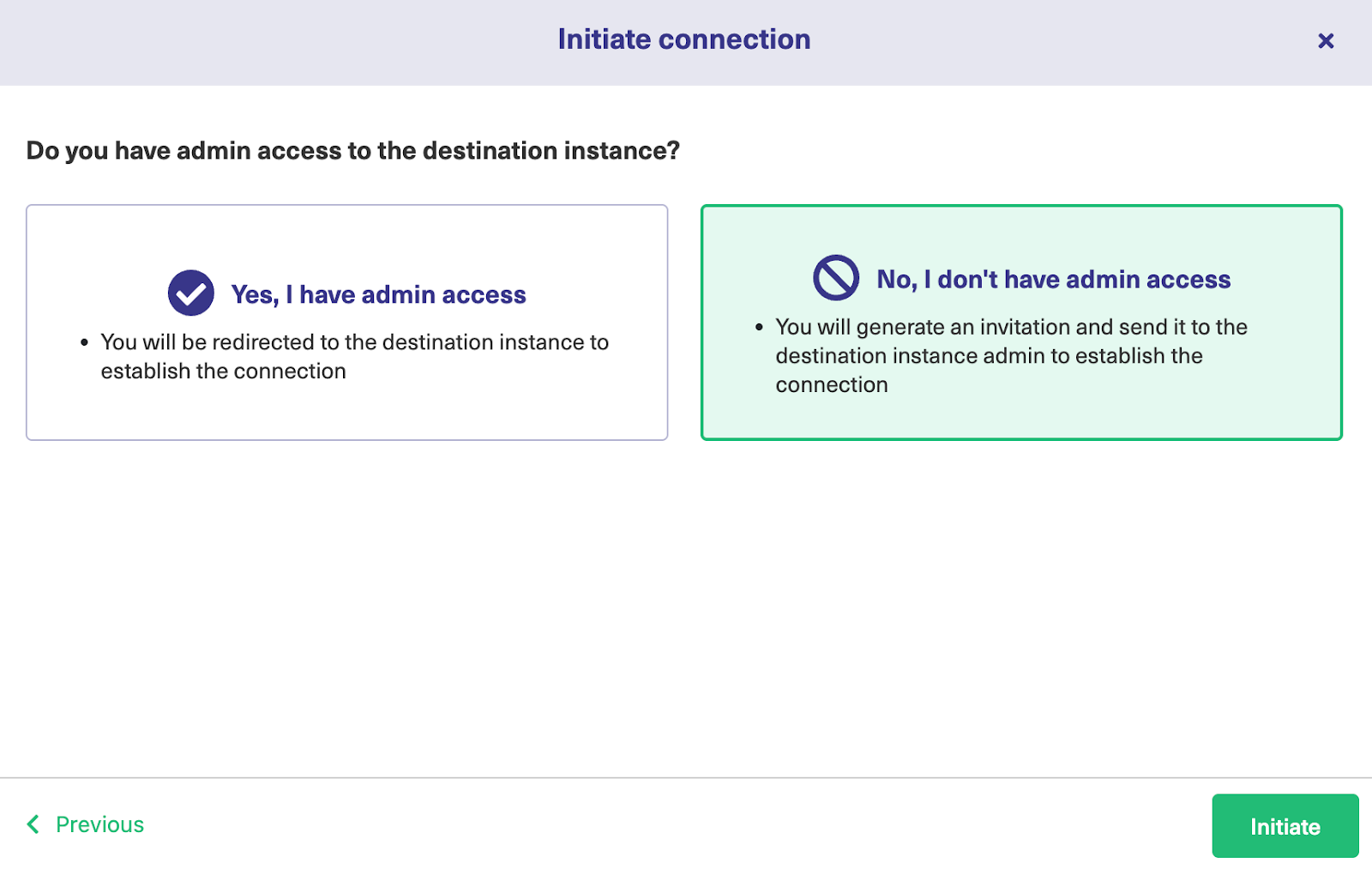 Initiate connection