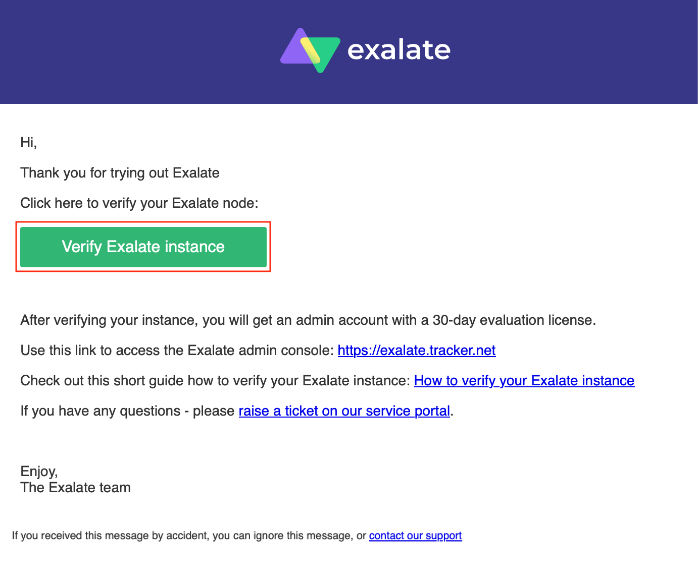 Verify exalate instance