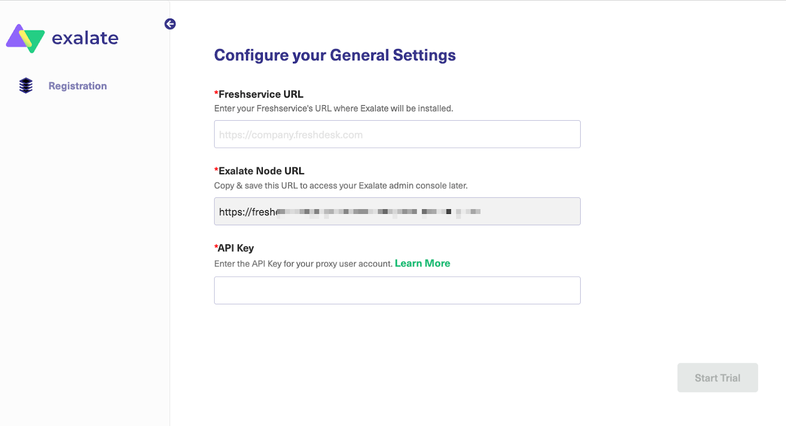 Fill out general settings fields