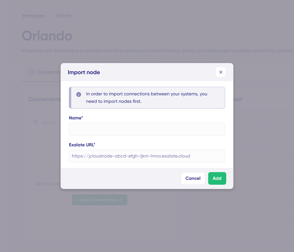 import existing connection