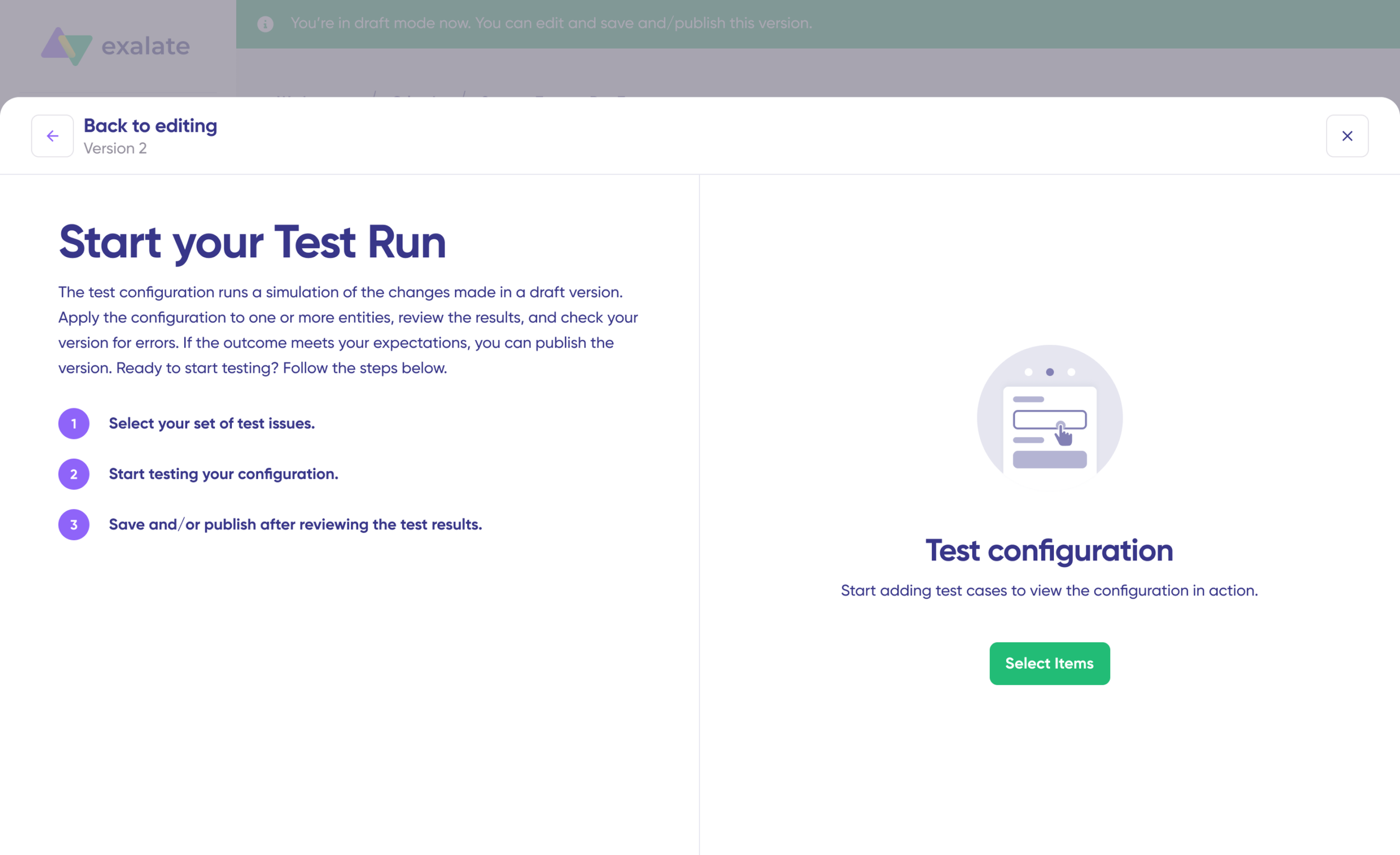 start test run for Exalate interface