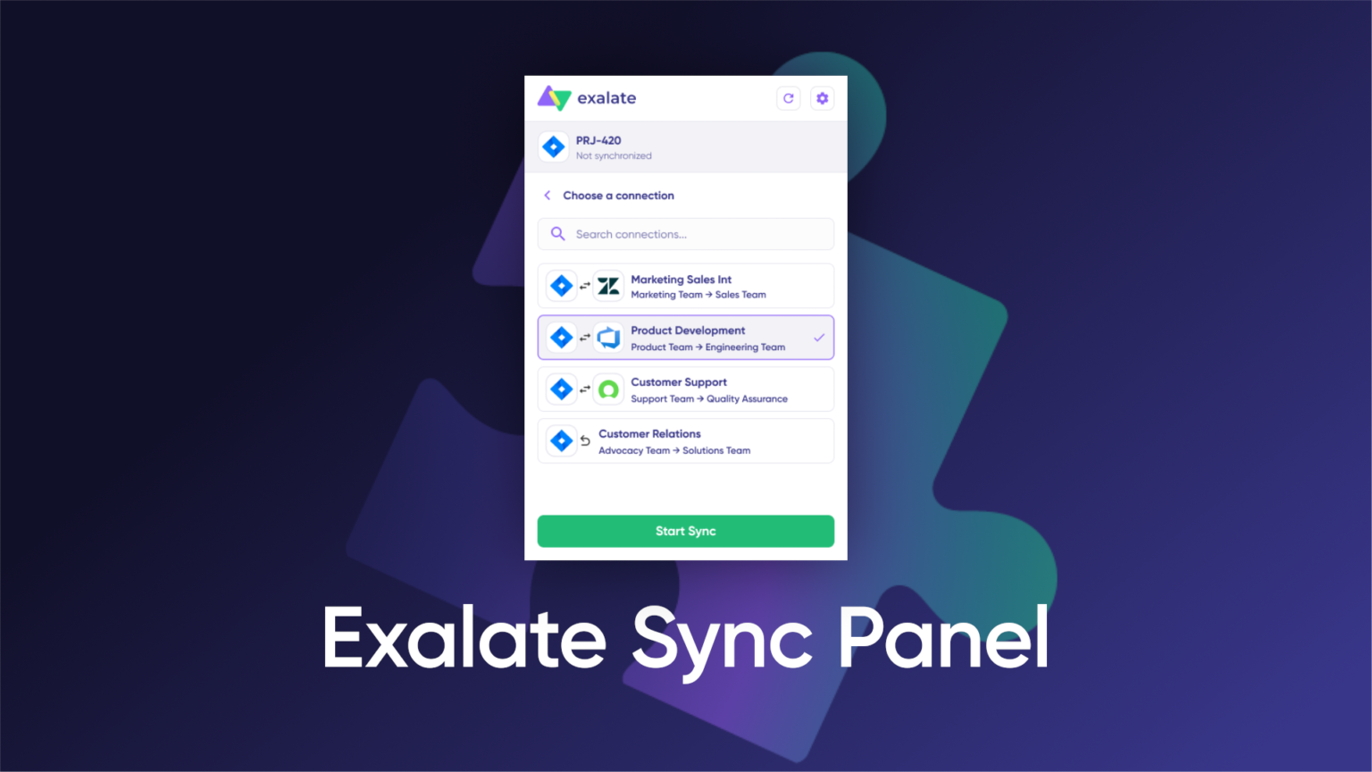 Exalate Sync Panel