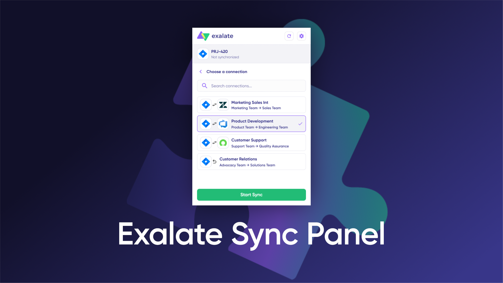 Exalate Sync Panel